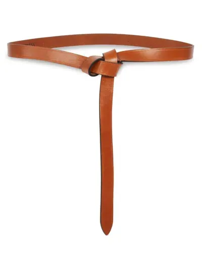 Isabel Marant Kirka Leather Pull-through Belt In Natural