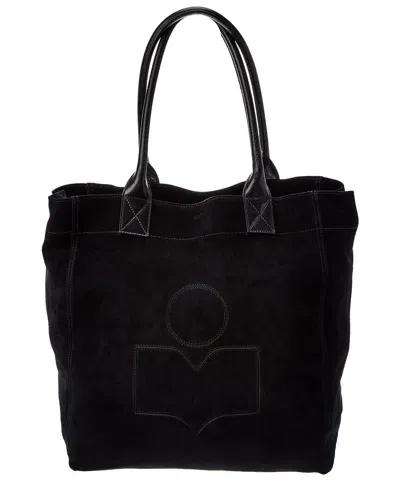 Isabel Marant Logo-embroidered Suede Tote Bag In Black