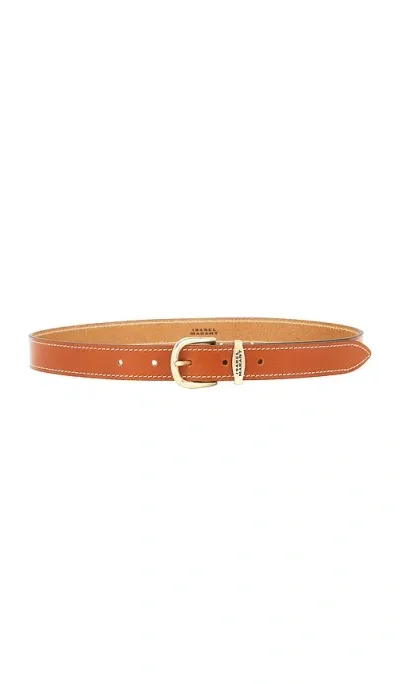 Isabel Marant Zadd Belt In Natural & Gold