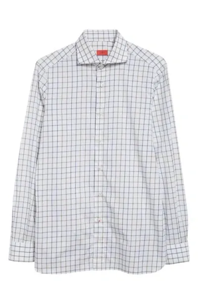 Isaia Button-up Shirt In White Blue