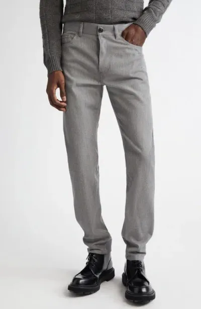 Isaia Five-pocket Slim Fit Chinos In Medium Grey