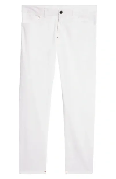 Isaia Five-pocket Slim Fit Chinos In Open White