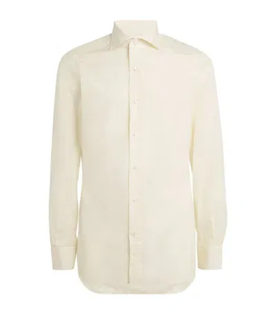 Isaia Mix Dress Shirt In Beige