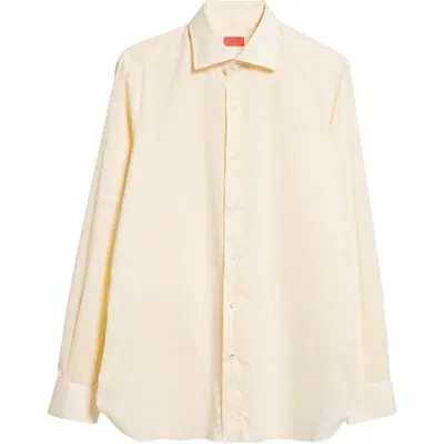 Isaia Mix Dress Shirt In Light Yellow