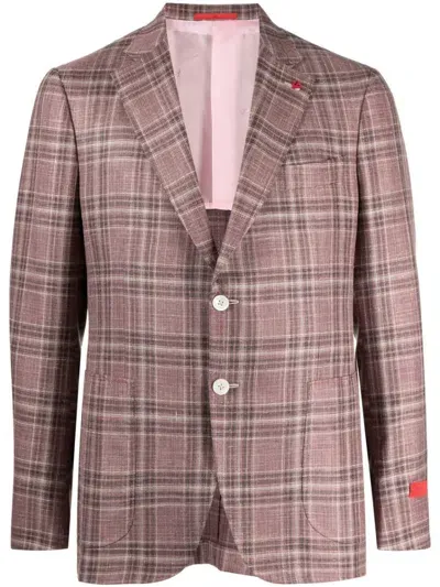 Isaia Single-breasted Tailored Blazer In Pink