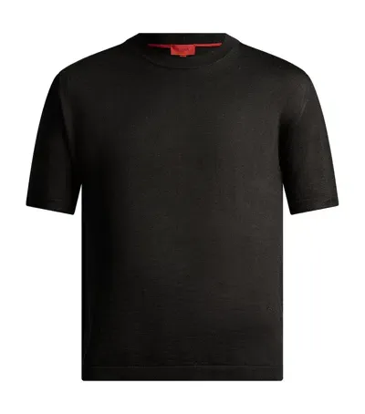 Isaia Wool-blend T-shirt In Black