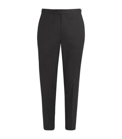 Isaia Wool-cashmere Sanita Trousers In Black