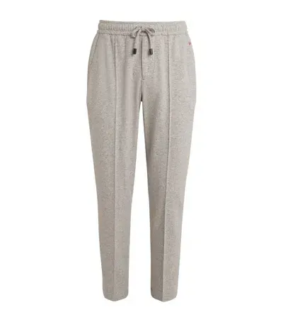 Isaia Wool-cashmere Sweatpants In Grey