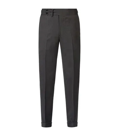 Isaia Wool Tailored Trousers In Black