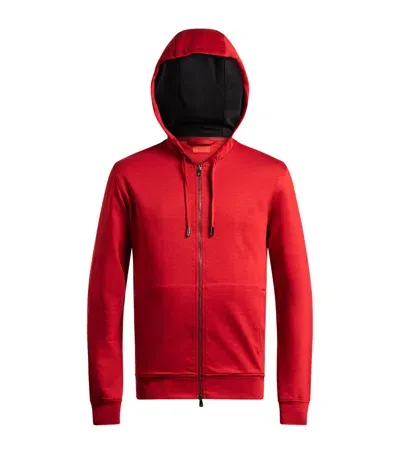 Isaia Zip-up Jacket In Red