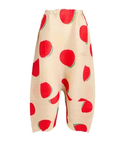 Issey Miyake Bean Dots Cropped Trousers In Red