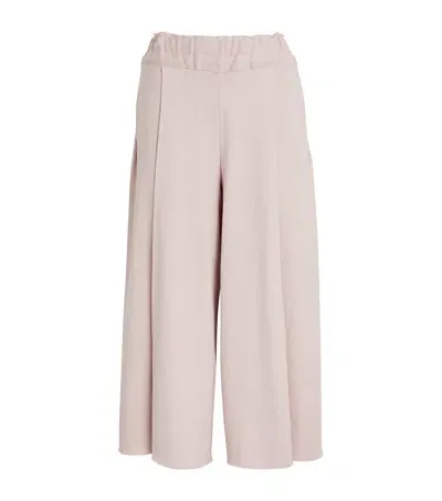 Issey Miyake Cropped Campagne Wide-leg Trousers In Pink