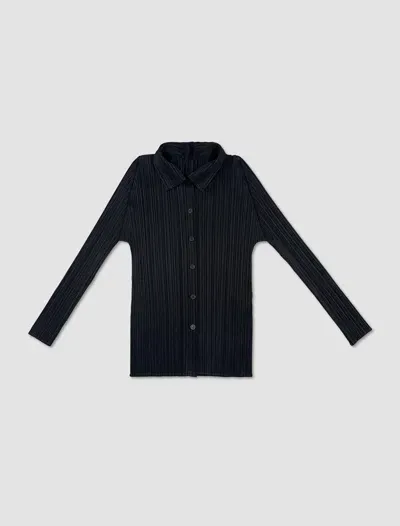 Issey Miyake Pleated Shirt In Nero