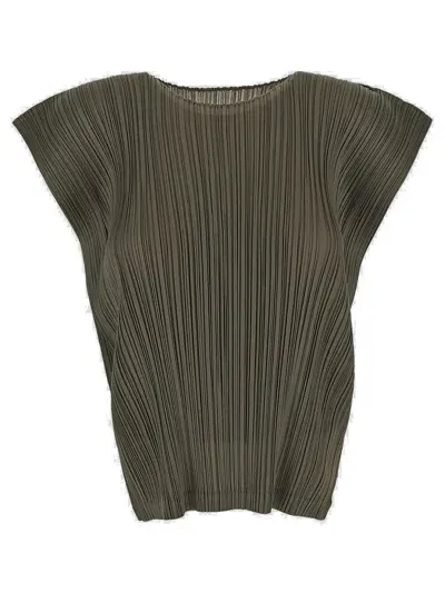 Issey Miyake Pleats Please  Cap In Brown