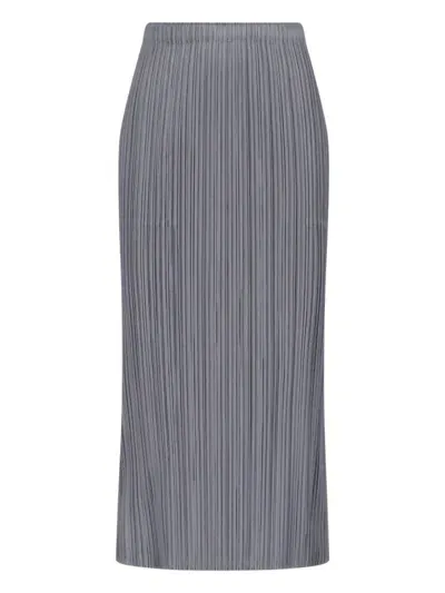 Issey Miyake Plissé High-waist Midi Skirt In Grey