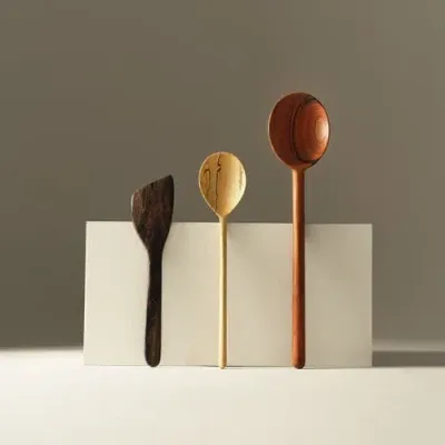 Itza Wood Handcarved Kitchen Utensils In Brown