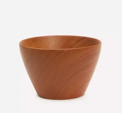 Itza Wood Mini Bowl Candleholder In Mahogany