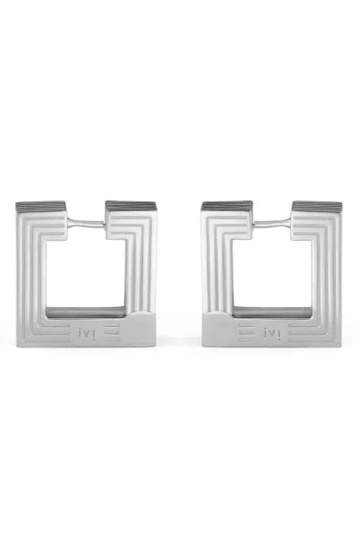 Ivi Los Angeles Medium Aurelia Hoop Earrings In Silver