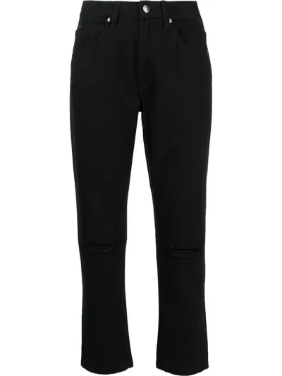 Izzue Cropped Straight-leg Trousers In Black