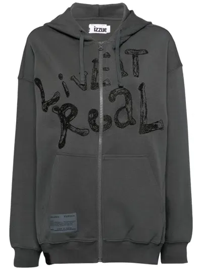 Izzue Graphic-print Zip Jacket In Grey