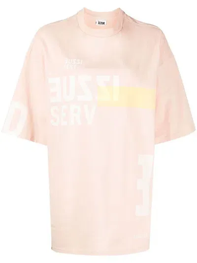 Izzue Logo-print Drop-shoulder T-shirt In Pink