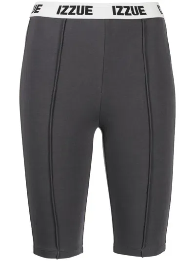 Izzue Logo-waistband Leggings In Grau