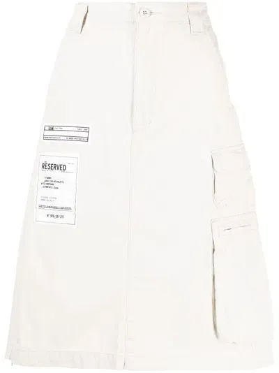 Izzue Patch-detailed Cotton Skirt In Nude