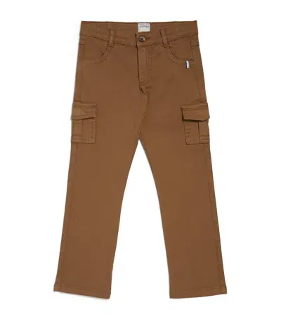 J & Josh Kids' Canvas Cargo Trousers In Brown