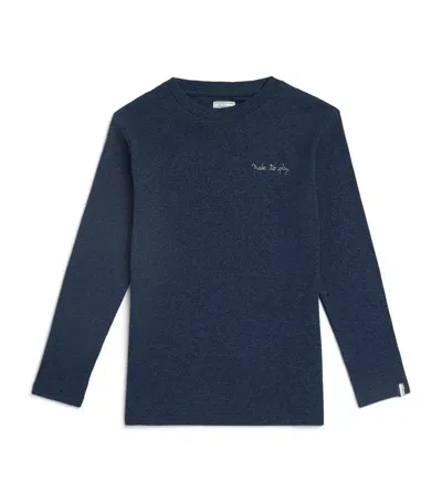 J & Josh Kids' Embroidered Long-sleeve T-shirt In Navy