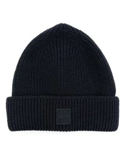 Jacob Cohen Logo-patch Beanie Hat In Blue