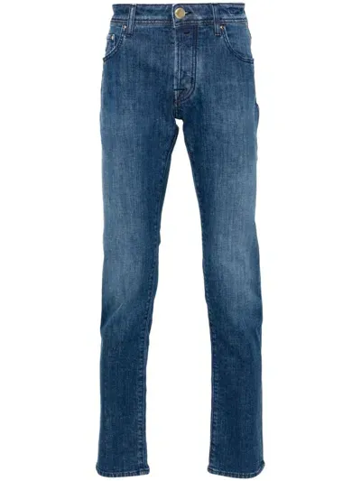 Jacob Cohen Logo-patch Jeans In Blue