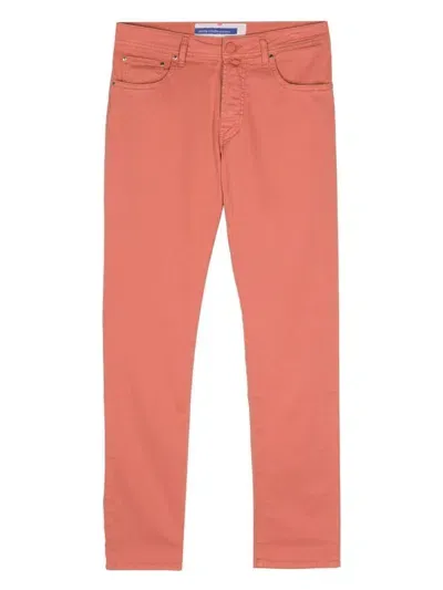 Jacob Cohen Pocket-square Low-rise Jeans In Orange