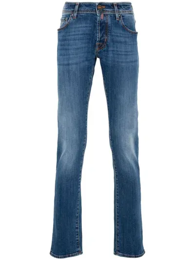 Jacob Cohen Nick Low-rise Slim-fit Jeans In Navy