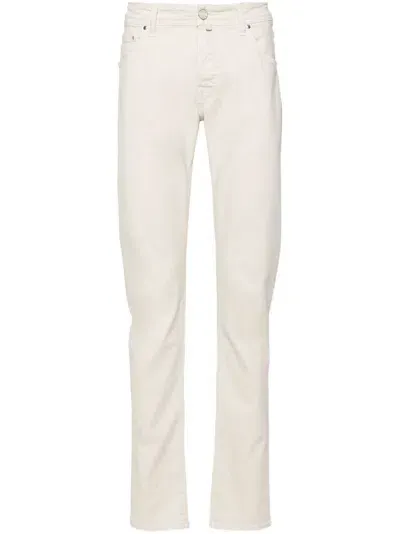 Jacob Cohen Regular-fit Straight-leg Trousers In Weiss