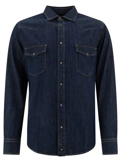 Jacob Cohen Western Denim Shirt In Blue