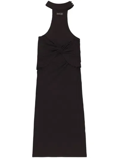 Jacob Lee Corsage Midi Dress In Black