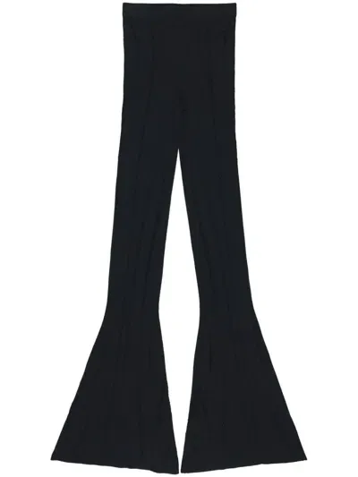 Jacob Lee Lace Knitted Flared Trousers In Black