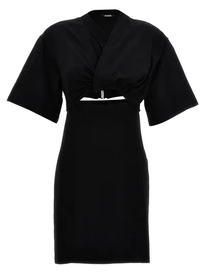 Jacquemus Bahia Shirt Dress In Black