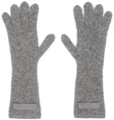 Jacquemus Gray 'les Gants Gros Grain' Gloves In 970 Dark Grey