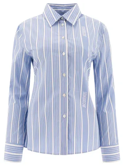 Jacquemus La Chemise De Costume Shirts Light Blue In White