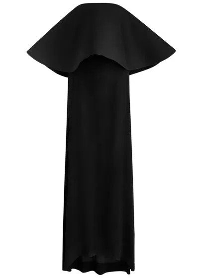 Jacquemus La Robe Vela Strapless Chiffon Gown In Black