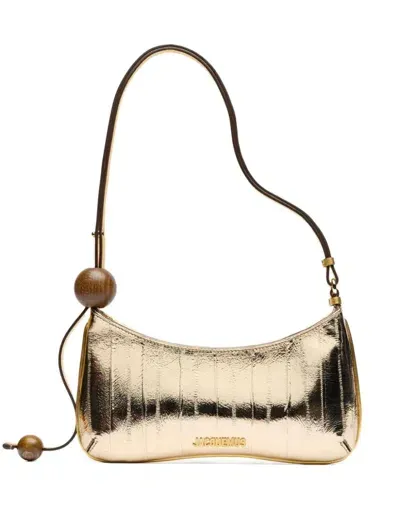 Jacquemus Le Bisou Perle Shoulder Bag In Gold