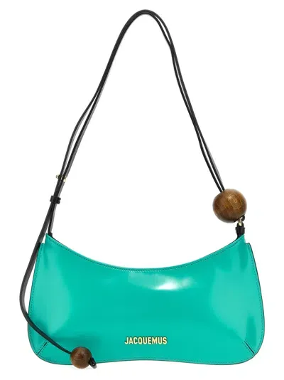 Jacquemus Turquoise Le Bisou Perle Leather Shoulder Bag In Blue