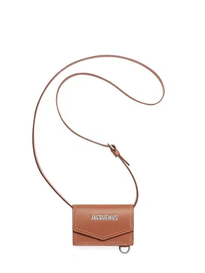 Jacquemus Le Porte Azur Leather Clutch Bag In Light Brow2