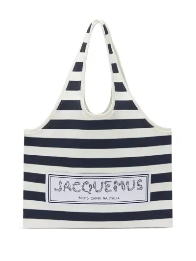 Jacquemus Le Tote Logo-print Bag In Blue