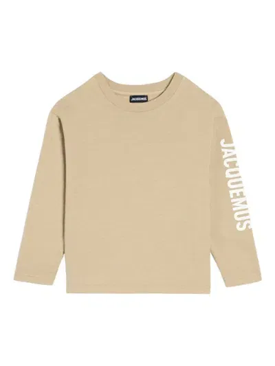 Jacquemus L'enfant Kids' Logo-print Long-sleeve T-shirt In Neutrals