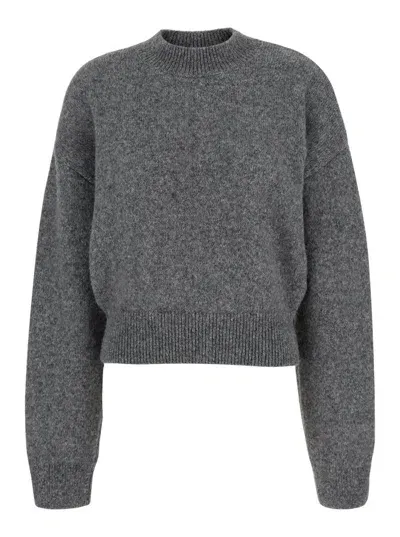 Jacquemus Logo Intarsia Knit Jumper In Grey