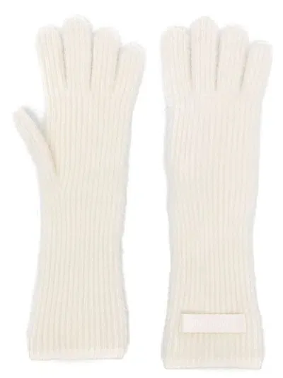 Jacquemus Logo-patch Gloves In Neutrals