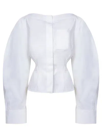 Jacquemus La Chemise Barco Poplin Shirt In White