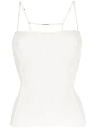 Jacquemus Sierra Ribbed Top In White